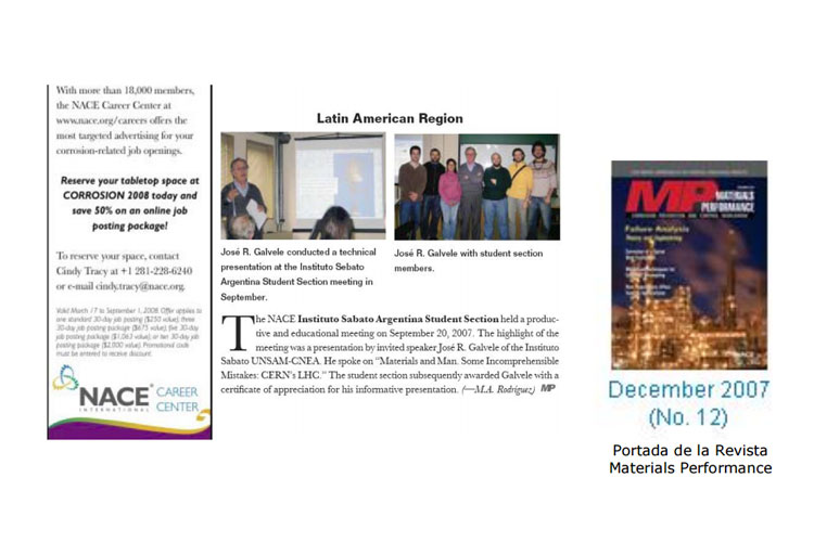 Nueva Sección de Estudiantes “Instituto Sabato Argentina”, en la Asociación Internacional de Corrosión (NACE)