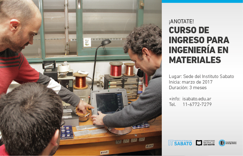 CURSO DE INGRESO PARA  INGENIERÍA EN MATERIALES